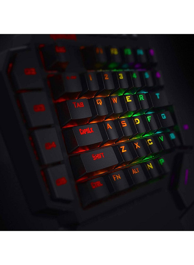 Redragon K585 DITI One-Handed RGB Mechanical Gaming Keyboard, Blue Switches, Professional Gaming Keypad with 7 Onboard Macro Keys, Detachable Wrist Rest, 42 Keys