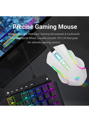 Redragon M607 Griffin 7200 DPI RGB Gaming Mouse WHITE