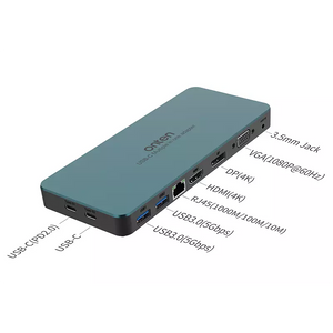 Onten Hub 9*1 Type C To 2-Ports USB3.0 HDMI Ethernet Display VGA Audio 2 Ports Type C OTN 9188S