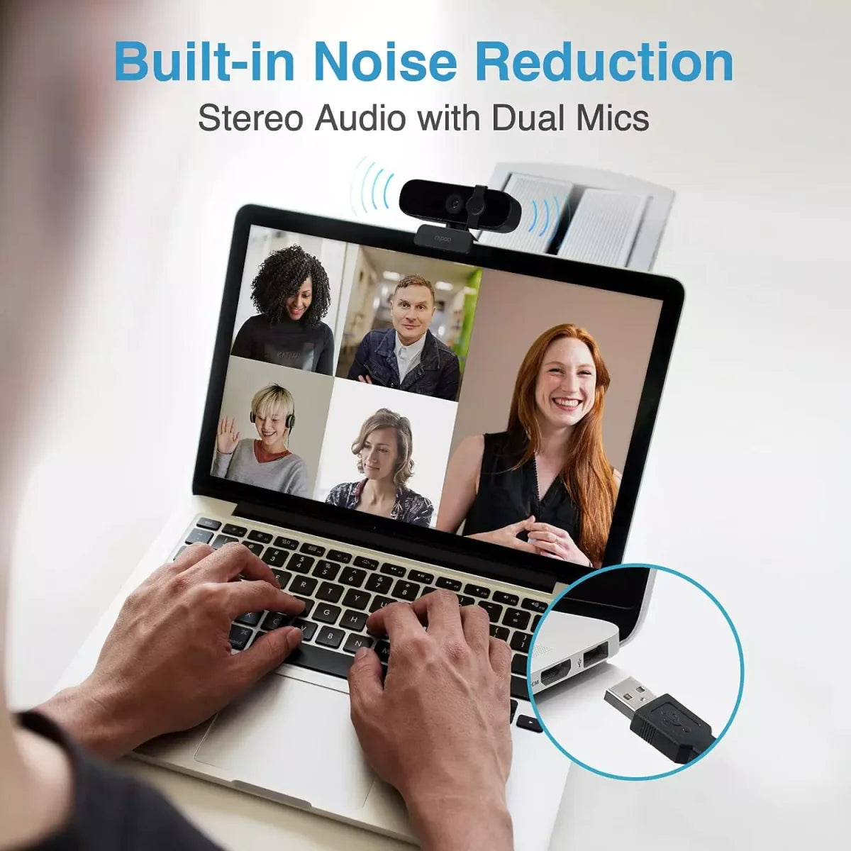 Rapoo C280 Webcam 1440P 2K – Built-in Microphone