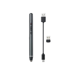 Rapoo XR200 Wireless Presenter with Touchable head for Capacitive Screens, 2.4 GHz, 3R Red Laser, 30-Meter Range, 4 Buttons- Laser, Page-Up/Down, & Hyperlink | Rechargeable Black