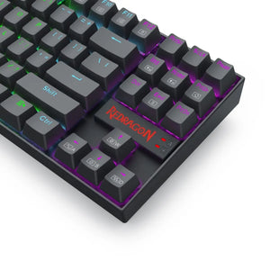 Redragon K552 KUMARA 87 Key LED RGB Backlit Mechanical Computer illuminated Keyboard with Blue Switches for PC Gaming Compact ABS-Metal Design