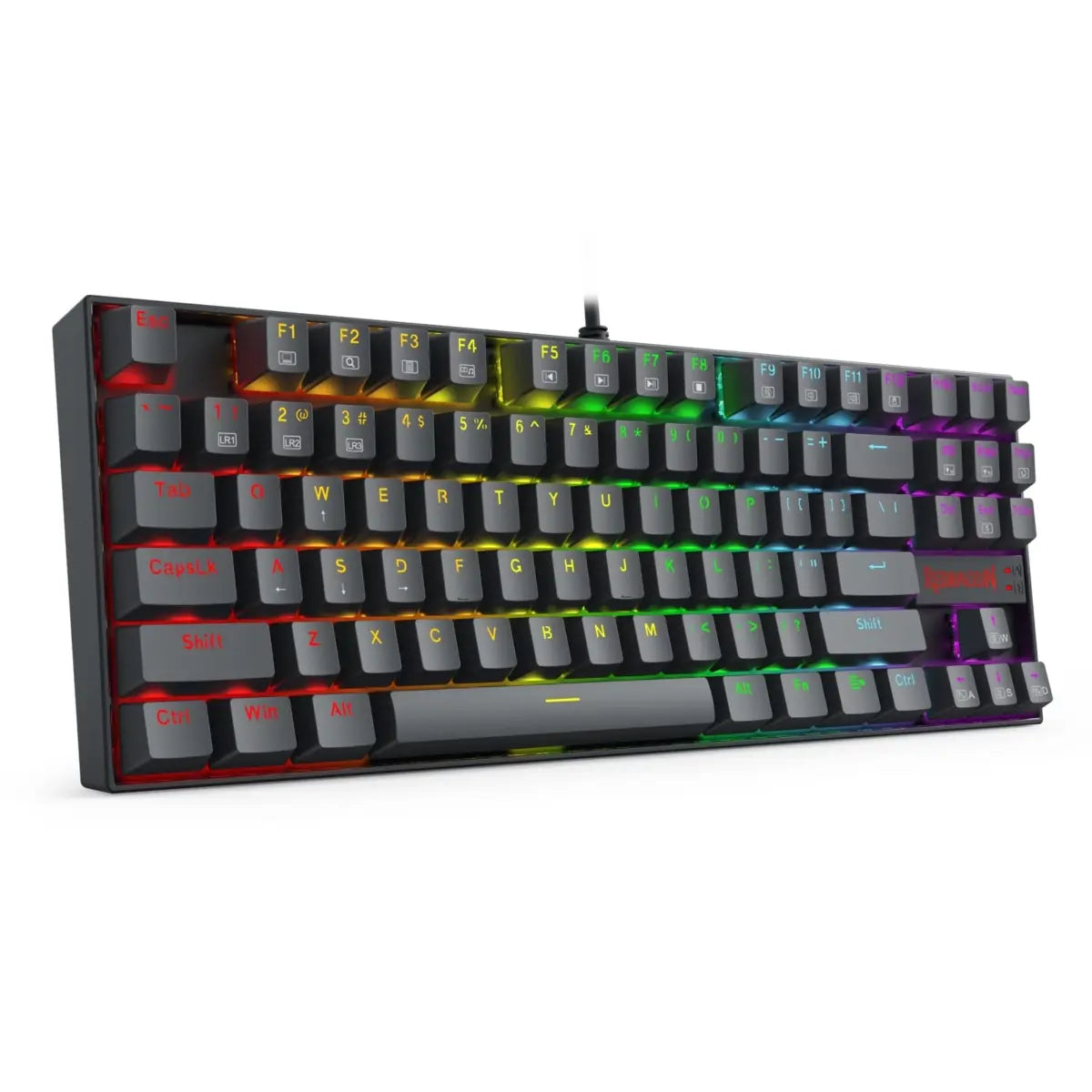 Redragon K552 KUMARA 87 Key LED RGB Backlit Mechanical Computer illuminated Keyboard with Blue Switches for PC Gaming Compact ABS-Metal Design
