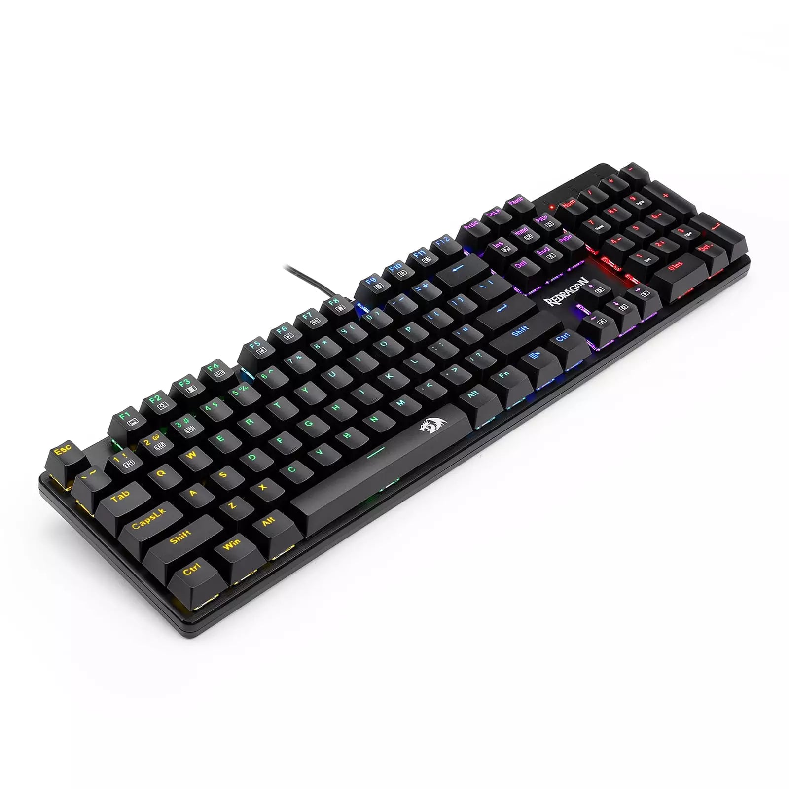 Redragon K608 Valheim Gaming Keyboard, 104 Keys NKRO Mechanical - Rainbow - عربي/eng