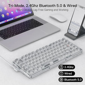 Redragon K649 PRO 78% Wireless Gasket RGB Gaming Keyboard, 3-Modes
