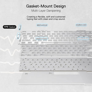 Redragon K649 PRO 78% Wireless Gasket RGB Gaming Keyboard, 3-Modes