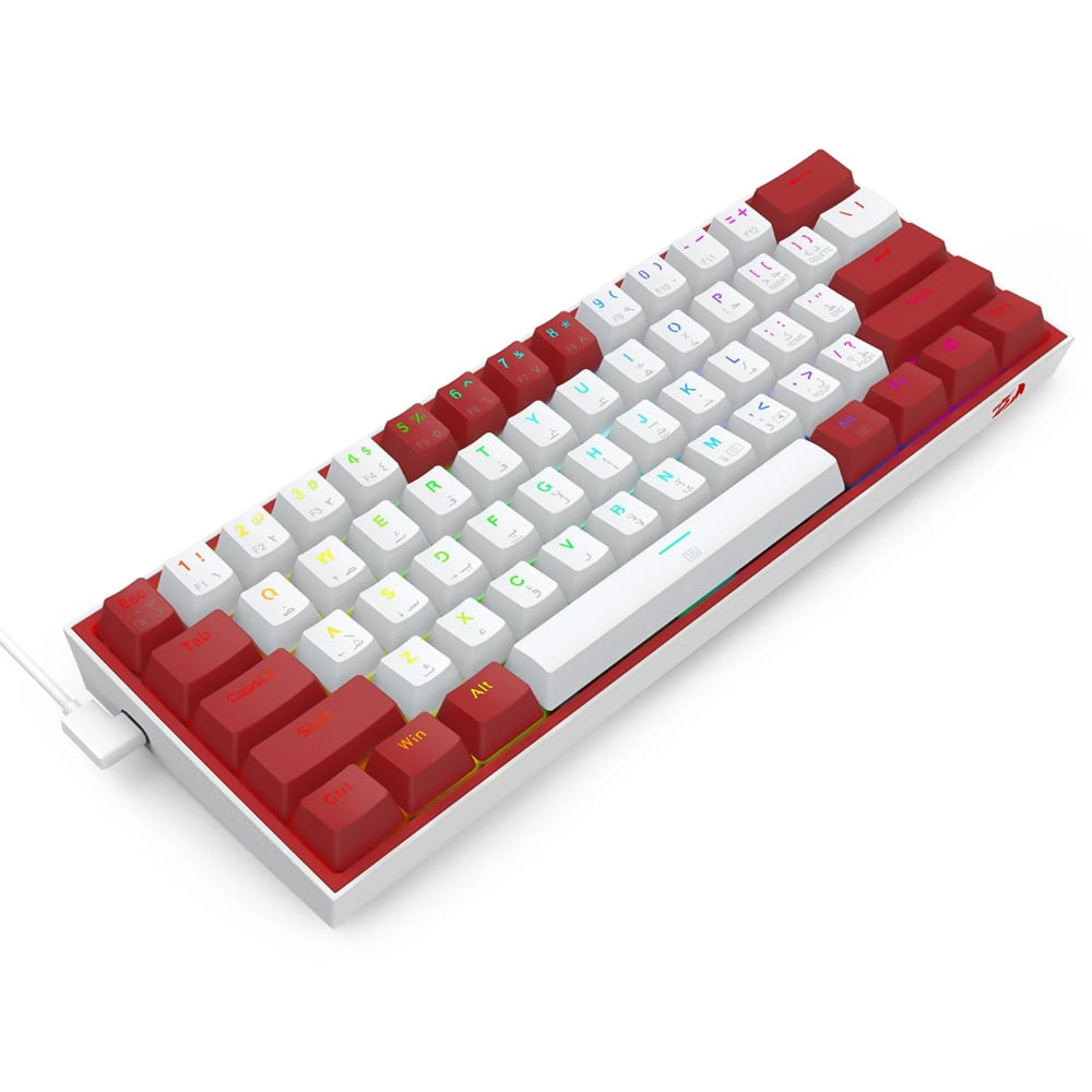 Redragon K617WR-RGB Fizz White/Red Compact 60% Mechanical Gaming Keyboard