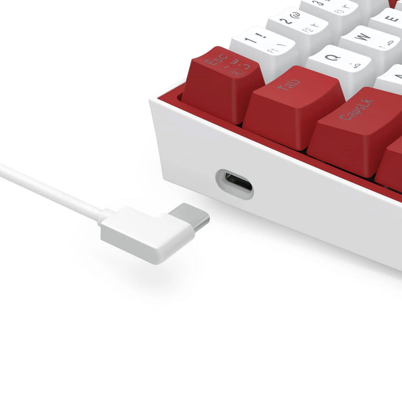 Redragon K617WR-RGB Fizz White/Red Compact 60% Mechanical Gaming Keyboard