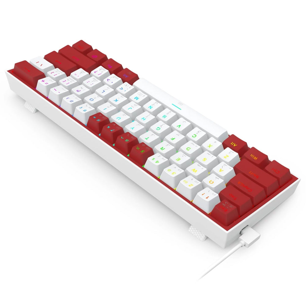 Redragon K617WR-RGB Fizz White/Red Compact 60% Mechanical Gaming Keyboard