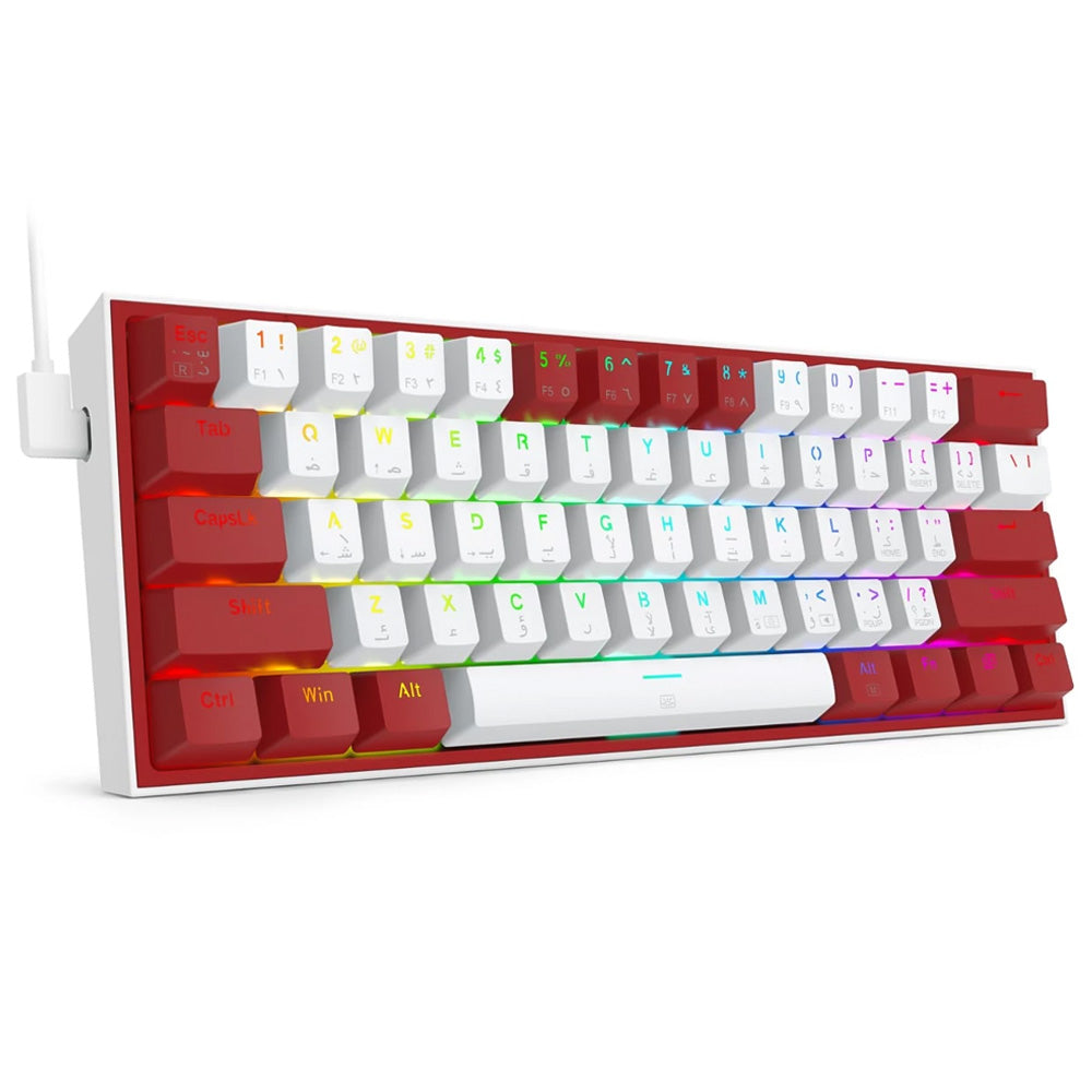 Redragon K617WR-RGB Fizz White/Red Compact 60% Mechanical Gaming Keyboard
