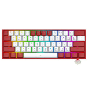 Redragon K617WR-RGB Fizz White/Red Compact 60% Mechanical Gaming Keyboard