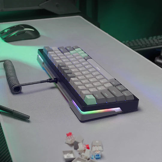 FANTECH ATOM PRO63 MK912 Tri-Mode (BT / 2.4Gha / Wired) 60% Mechanical Gaming Keyboard – Hot Swap  | stellar - عربي/eng