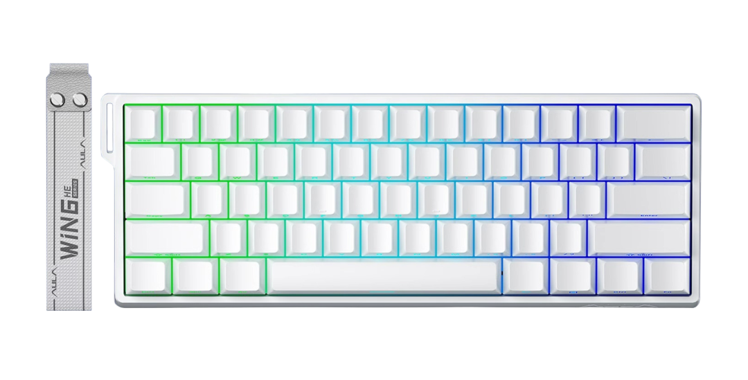 AULA WIN60HE Magnetic Switch Keyboard 8K Polling Rate WHITE SIDE PRINTED