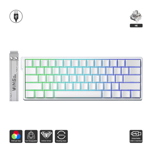 AULA WIN60HE Magnetic Switch Keyboard 8K Polling Rate WHITE SIDE PRINTED