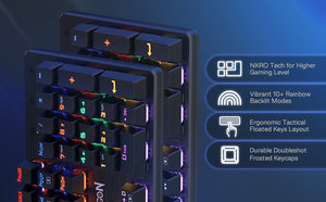 Redragon K608 Valheim Rainbow Gaming Keyboard, 104 Keys NKRO Mechanical Keyboard w/Soft Tactile and Low Noise BLUE Switch - عربي/eng