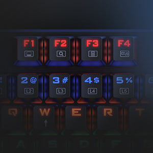 Redragon K608 Valheim Rainbow Gaming Keyboard, 104 Keys NKRO Mechanical Keyboard w/Soft Tactile and Low Noise BLUE Switch - عربي/eng