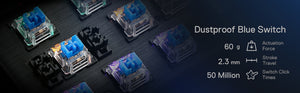 Redragon K608 Valheim Rainbow Gaming Keyboard, 104 Keys NKRO Mechanical Keyboard w/Soft Tactile and Low Noise BLUE Switch - عربي/eng