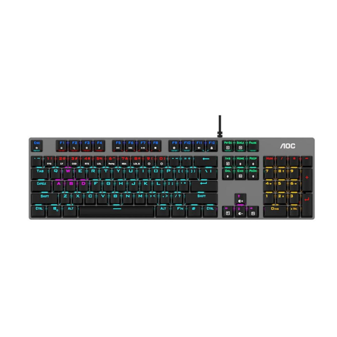Keyboard AOC GK410 RGB Black Squre  USB