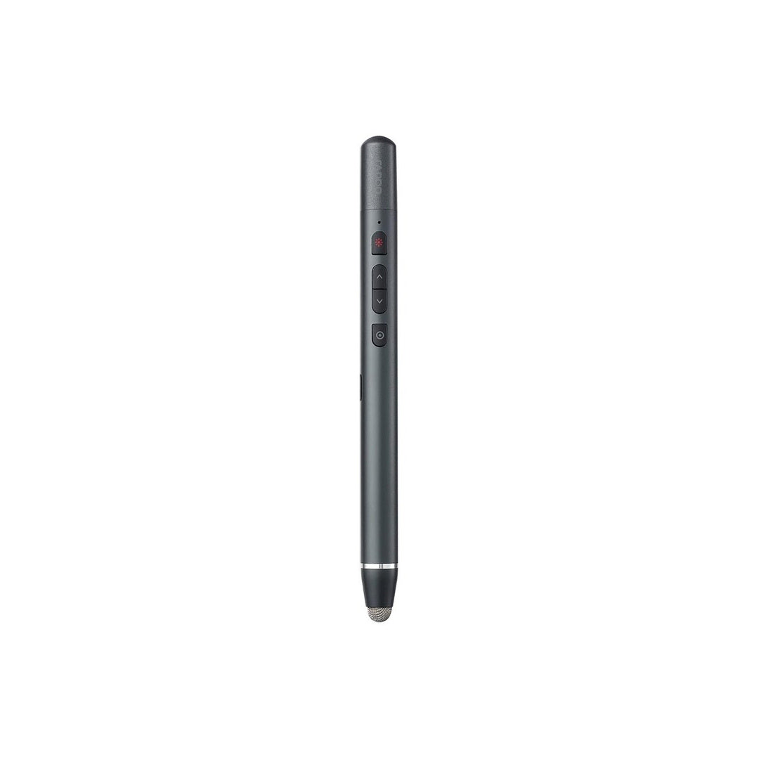 Rapoo XR200 Wireless Presenter with Touchable head for Capacitive Screens, 2.4 GHz, 3R Red Laser, 30-Meter Range, 4 Buttons- Laser, Page-Up/Down, & Hyperlink | Rechargeable Black