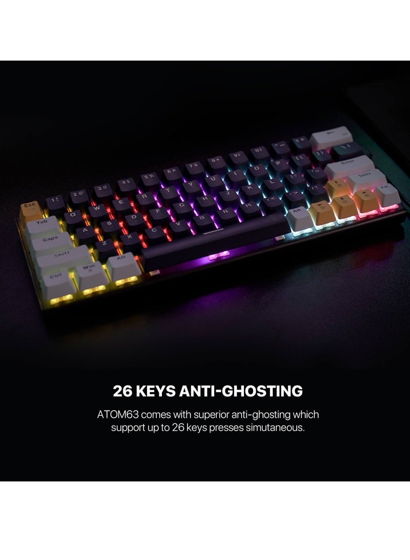 Fantech Mizu Edition MK874V2 Atom 63 60% Wired Mechanical Keyboard - عربي/eng