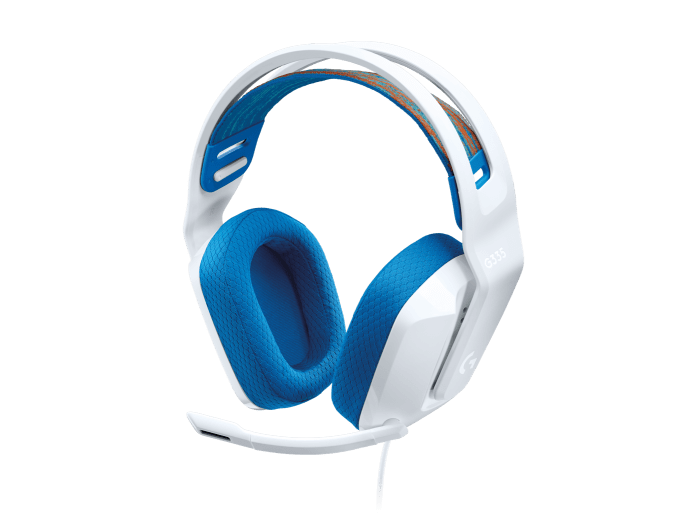 Logitech G335 Wired Gaming Headset features 40mm drivers, 20Hz-20kHz frequency response, 36 Ohms impedance, cardioid mic, 3.5mm jack compatibility, and a 2-year warranty
