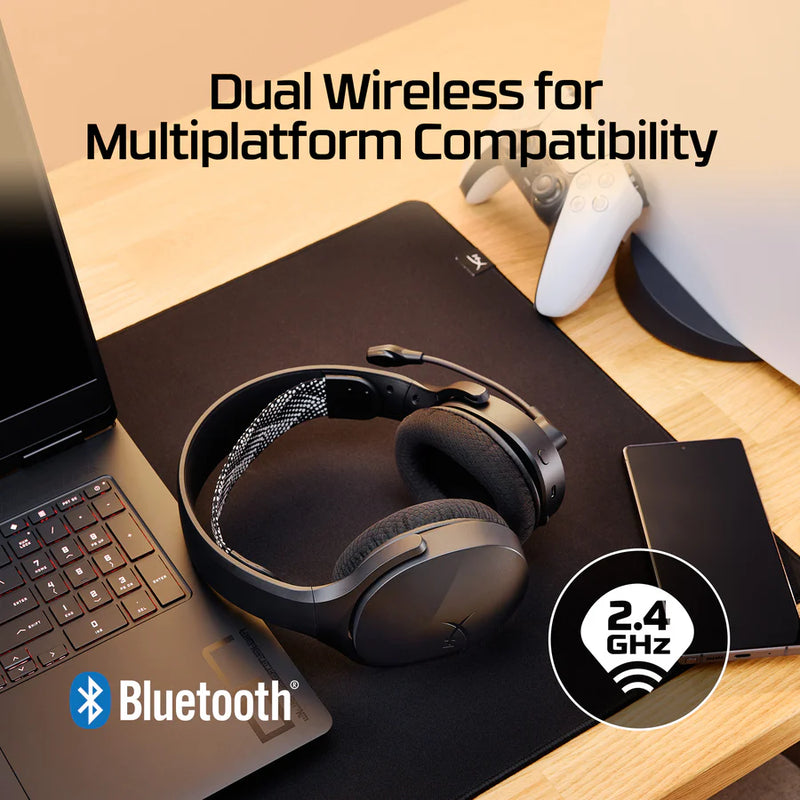 HyperX Cloud Jet Dual Wireless 2.4GHz Bluetooth 40mm drivers up to 25h battery noise-canceling mic compatible with PC Mac PS5 PS4 Mobile.
