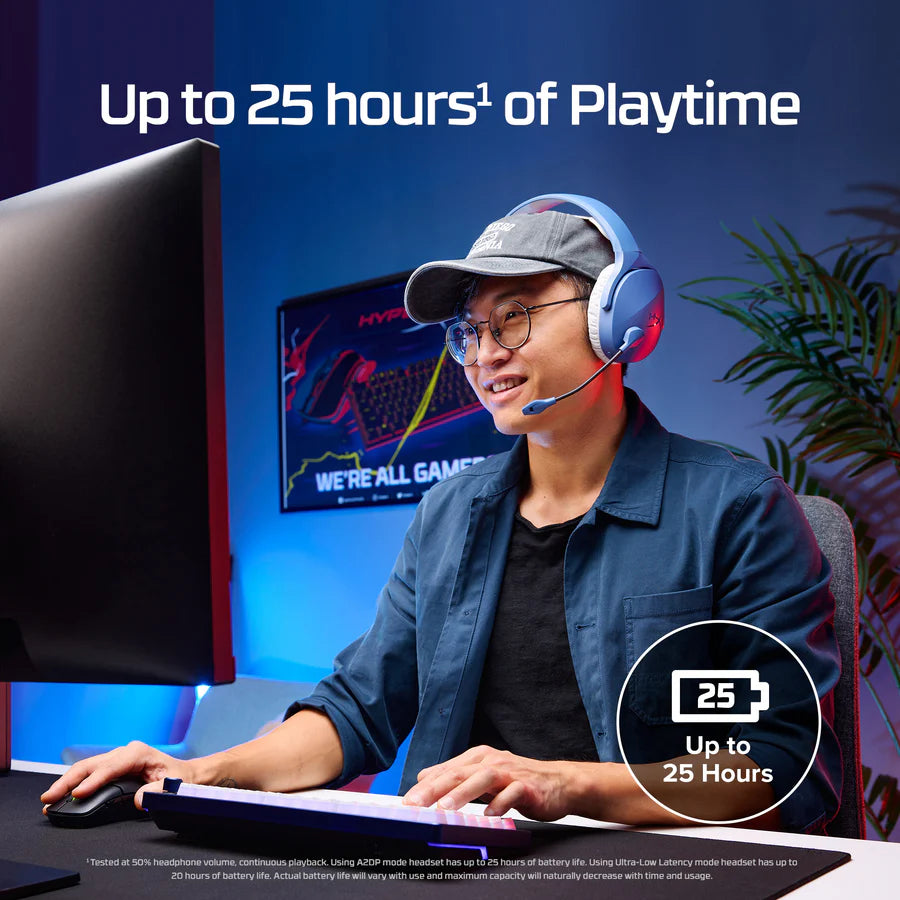 HyperX Cloud Jet Dual Wireless 2.4GHz Bluetooth 40mm drivers up to 25h battery noise-canceling mic compatible with PC Mac PS5 PS4 Mobile.