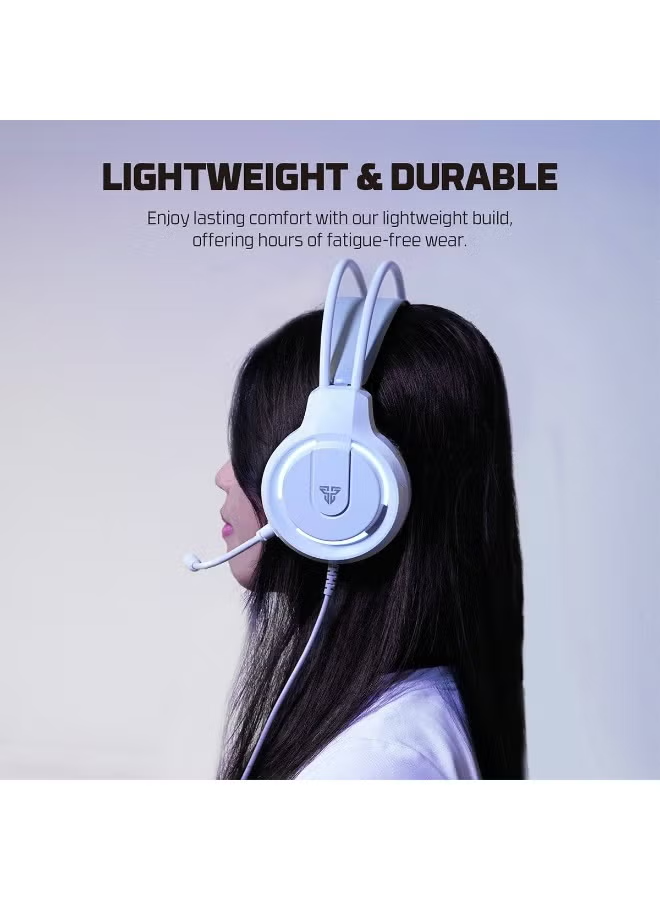 FANTECH HQ53 Flash Lightweight Wired Gaming Headset WHITE