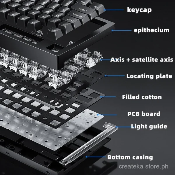 AOC GK230 Rainbow TKL Gaming Mechanical Keyboard – AR / EN 87 Key – Blue Switch | White