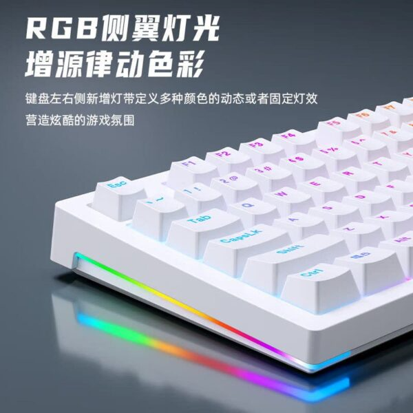 AOC GK230 Rainbow TKL Gaming Mechanical Keyboard – AR / EN 87 Key – Blue Switch | White