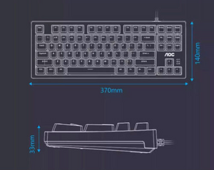 AOC GK230 Rainbow TKL Gaming Mechanical Keyboard – AR / EN 87 Key – Blue Switch | White