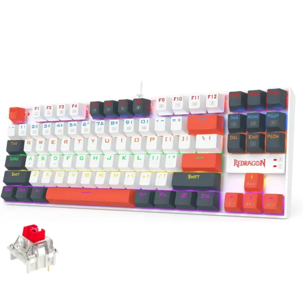 Redragon K552WLR KUMARA Mechanical Gaming Keyboard – Red Switches – Rainbow LED