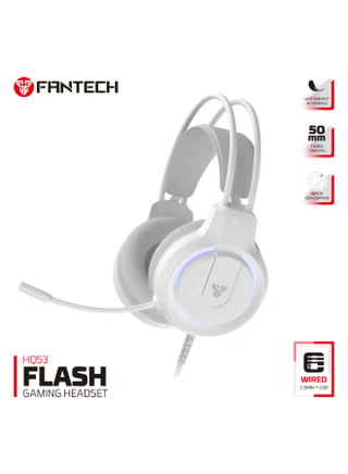 FANTECH HQ53 Flash Lightweight Wired Gaming Headset WHITE