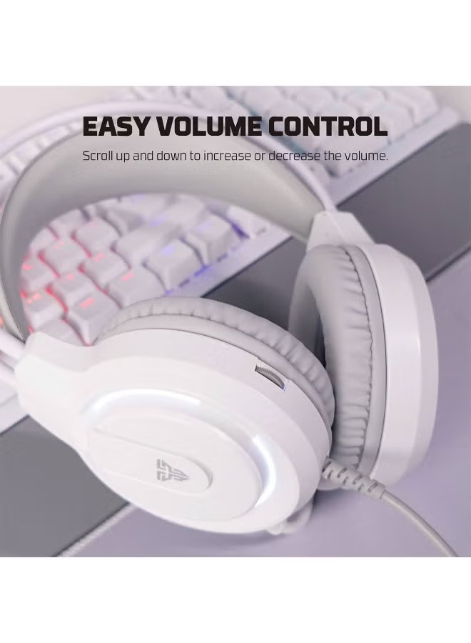 FANTECH HQ53 Flash Lightweight Wired Gaming Headset WHITE