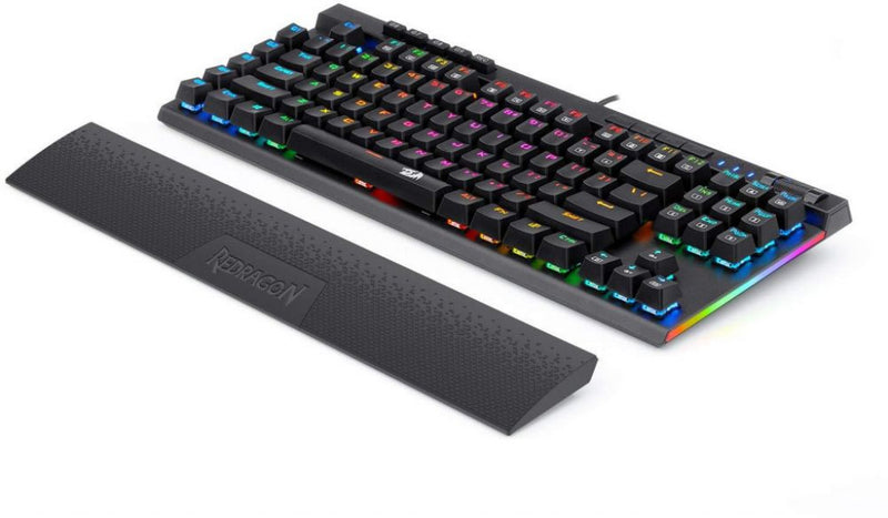 Redragon K587 MAGIC-WAND 87 Keys Compact RGB TKL Mechanical Gaming Keyboard, Type-C Keyboard with 9 Onboard Macro Keys, Detachable Wrist Rest - عربي/eng