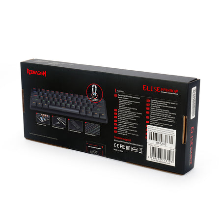 Redragon K615P-KBS Elise Pro RGB Mechanical Keyboard Wireless Bluetooth Tri-Mode Ultra-Thin Low Profile Blue Switch - عربي/eng