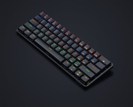 Redragon K615P-KBS Elise Pro RGB Mechanical Keyboard Wireless Bluetooth Tri-Mode Ultra-Thin Low Profile Blue Switch - عربي/eng