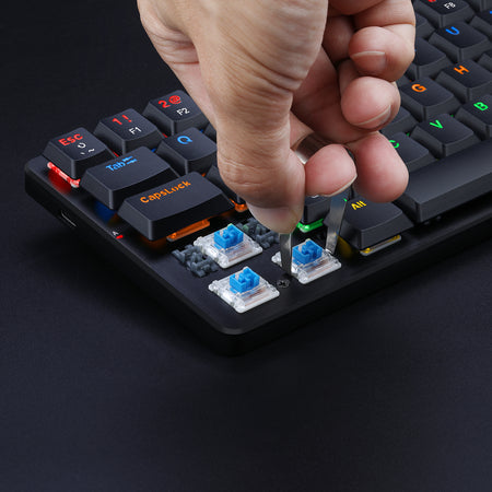 Redragon K615P-KBS Elise Pro RGB Mechanical Keyboard Wireless Bluetooth Tri-Mode Ultra-Thin Low Profile Blue Switch - عربي/eng