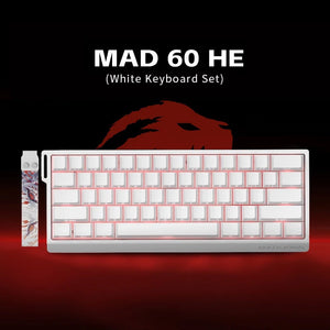 Madlions Professional Gaming Magnetic Keyboard MAD 60 HE Without RGB -  Magnetic Amber Pro Switches - White