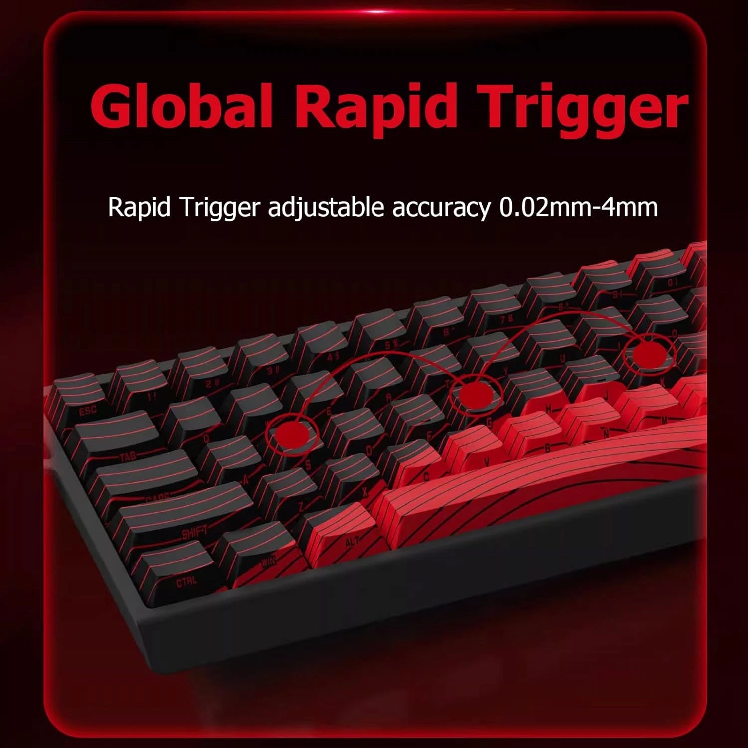 Madlions Professional Gaming Magnetic Keyboard MAD 68 HE RGB - Magnetic Amber Pro Switches - Black