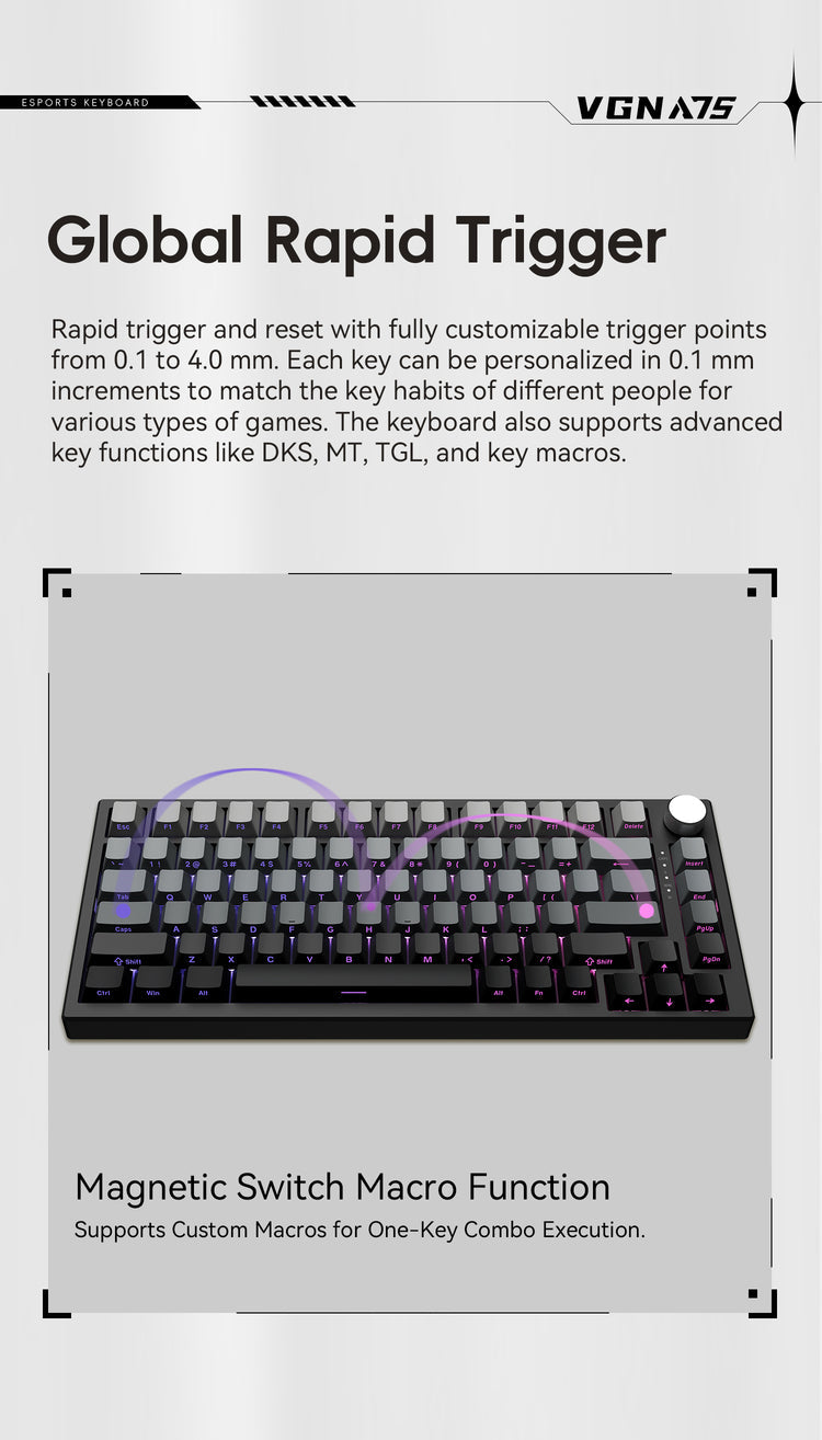 VGN A75 eSports Hall Effect Gasket-Mount Keyboard Magnetic KEYBOARD