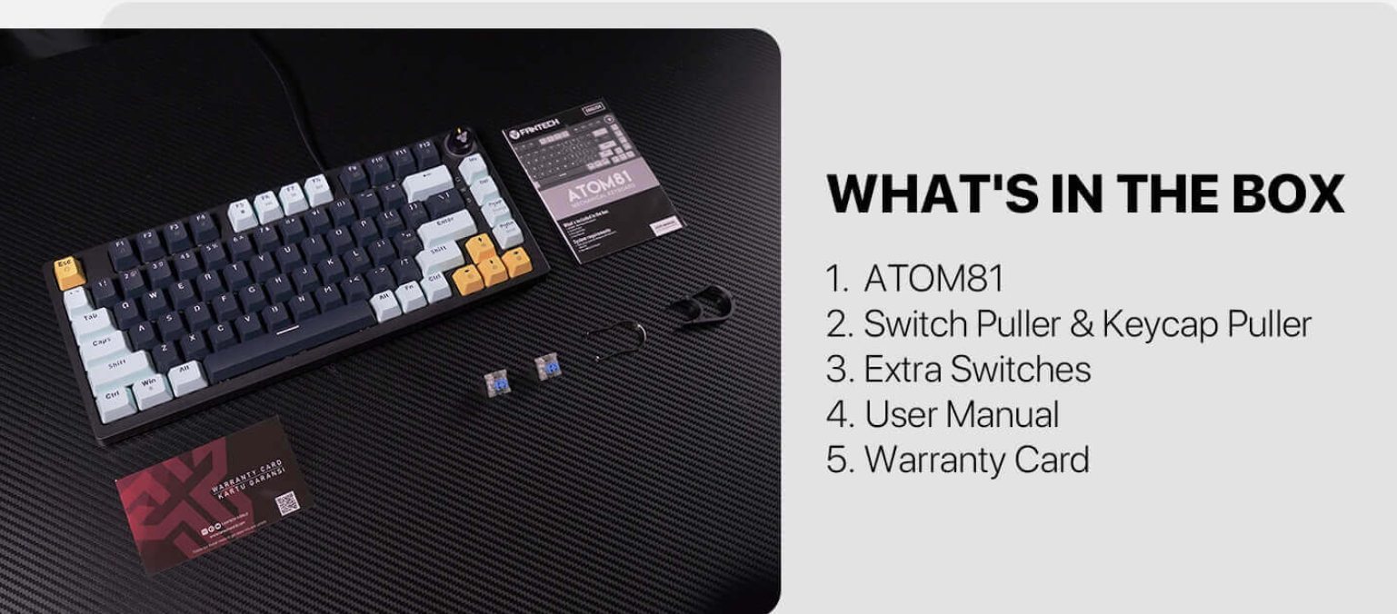 Fantech Mizu Series ATOM81 MK875V2 75% Mechanical Gaming Keyboard NAVY | ATOM81 MK875V2