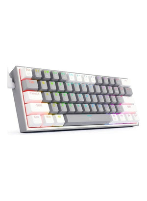 Redragon K617-RGB Gray/White Mechanical Gaming Keyboard – 60% Compact, RGB, Hot-Swappable