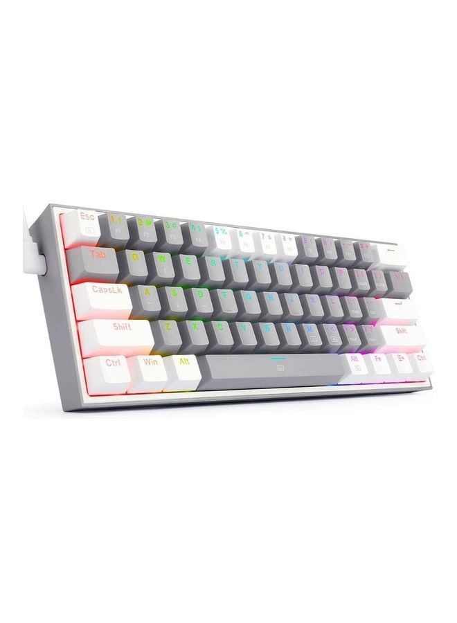 Redragon K617-RGB Gray/White Mechanical Gaming Keyboard – 60% Compact, RGB, Hot-Swappable