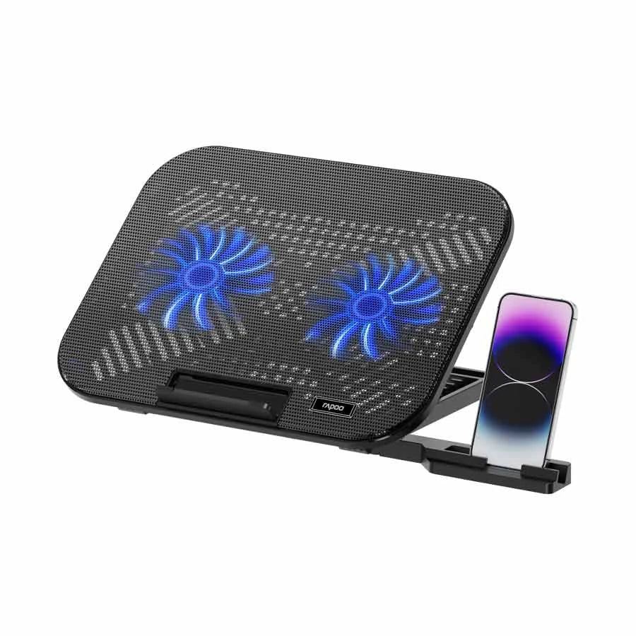 Rapoo CF200 Black 14 Inch Laptop Cooler with Phone Holder