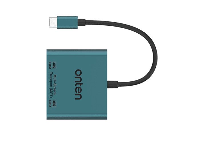 Onten OTN-9175B 2 In 1 Type-C To Dual HDMI Converter - Side View