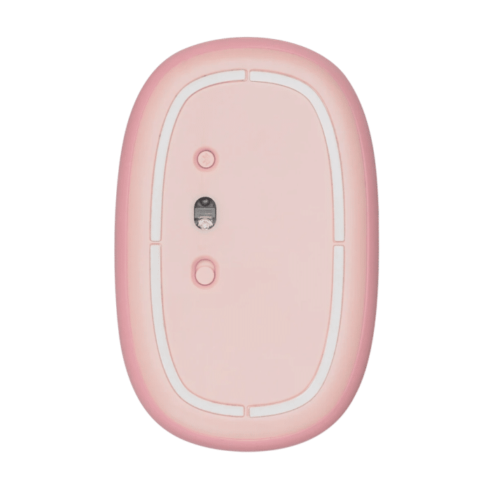 RAPOO M650 Bluetooth Multi-Device Silent Mouse, Dual Mode Bluetooth + 2.4G Wireless Mouse, 9 Months Battery Life, Switch up to 3 Devices, 2-Year Warranty - PINK - Back View