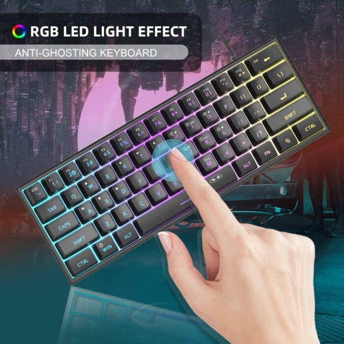 MageGee TS91 Wired Membrane Keyboard (black) - Back View