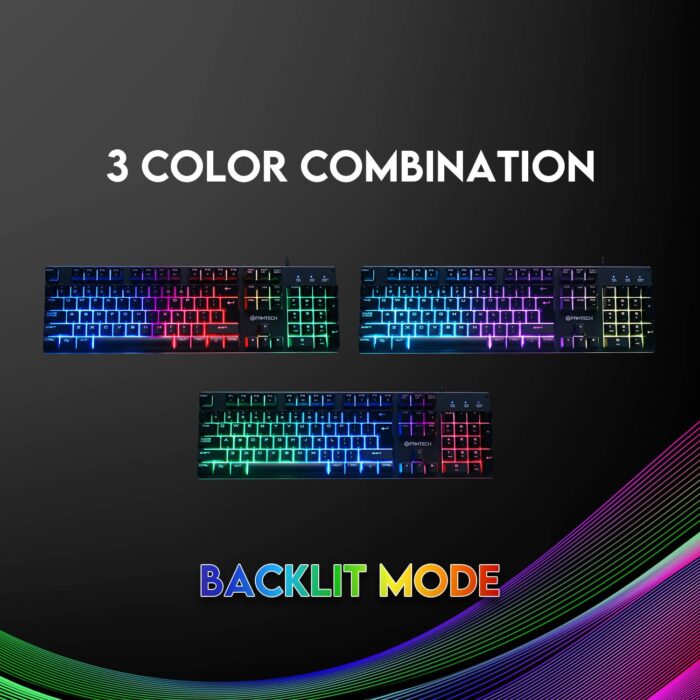 Fantech K614L Fighter III RGB Wired Gaming Keyboard Black - عربي/eng - Detail View
