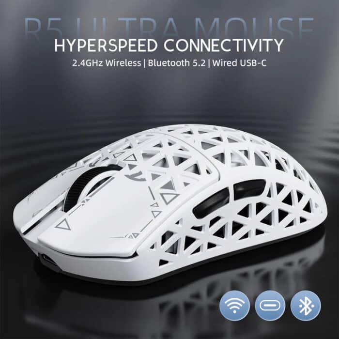 ATTACK SHARK R5 Ultra Carbon Fiber Wireless 8K PAW3950MAX Gaming Mouse with 8K Coiled Cable - View 7